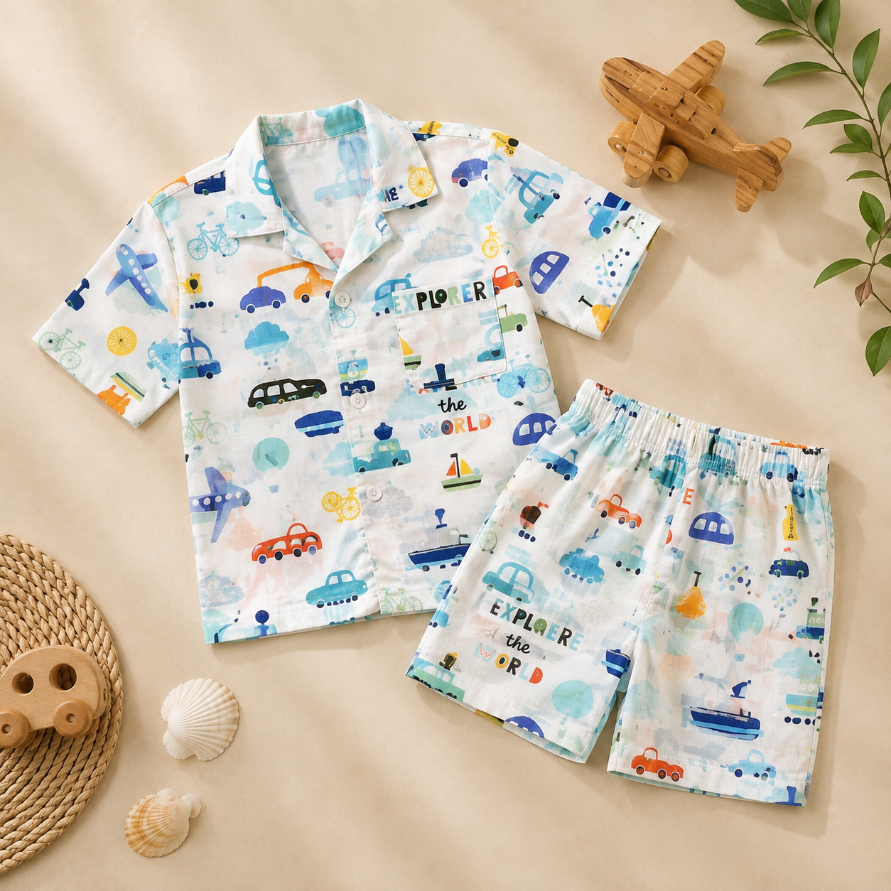 Little Explorer Cotton Coord Set for Kids
