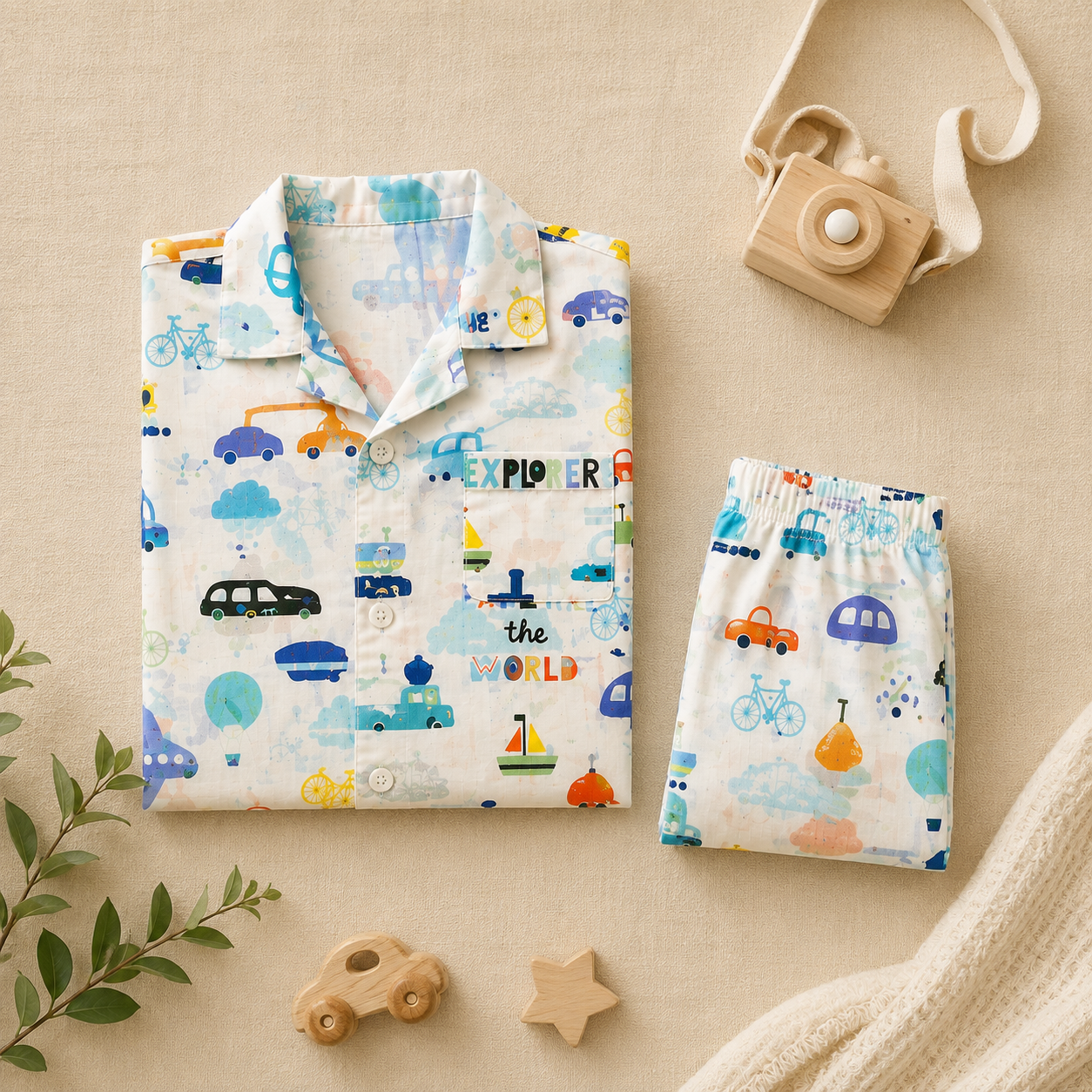 Little Explorer Cotton Coord Set for Kids