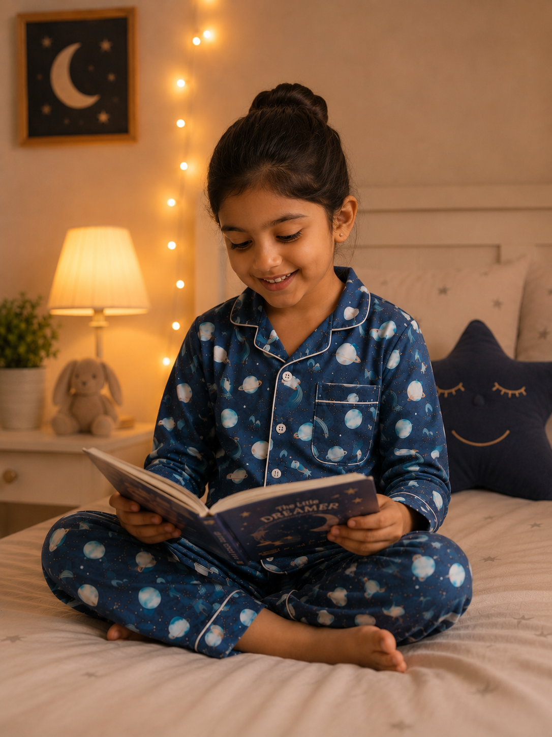 Astronaut Space Print Cotton Pyjama Set for Kids | Full Sleeve Night Suit | 1-14 Yrs