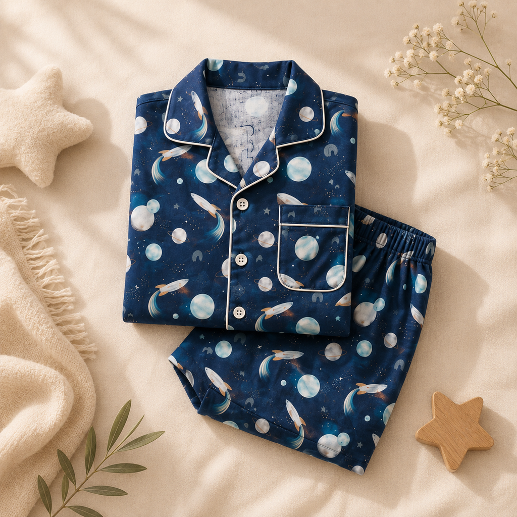 Astronaut Space Cotton Pyjama Set for Kids — view 2