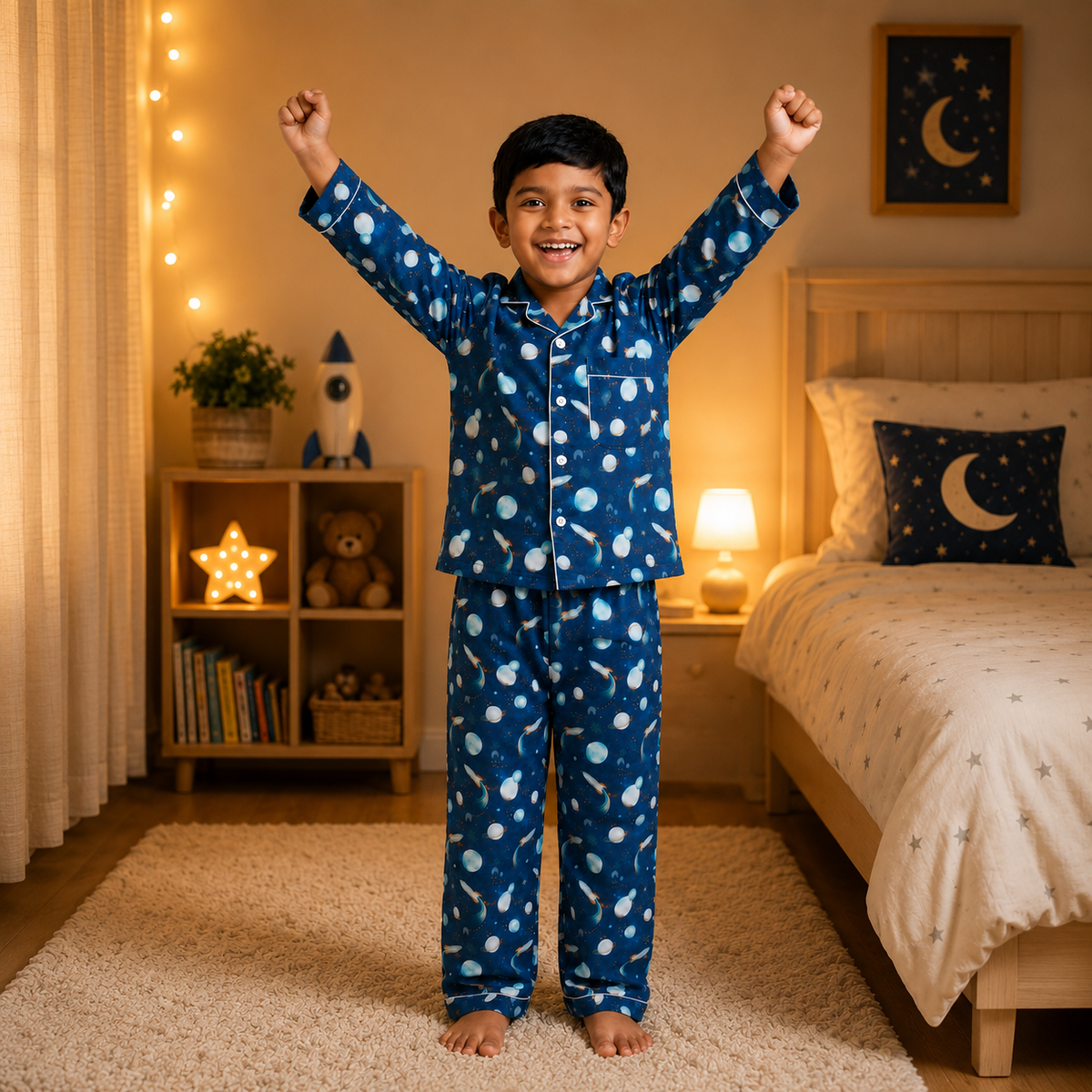 Astronaut Space Cotton Pyjama Set for Kids — view 5