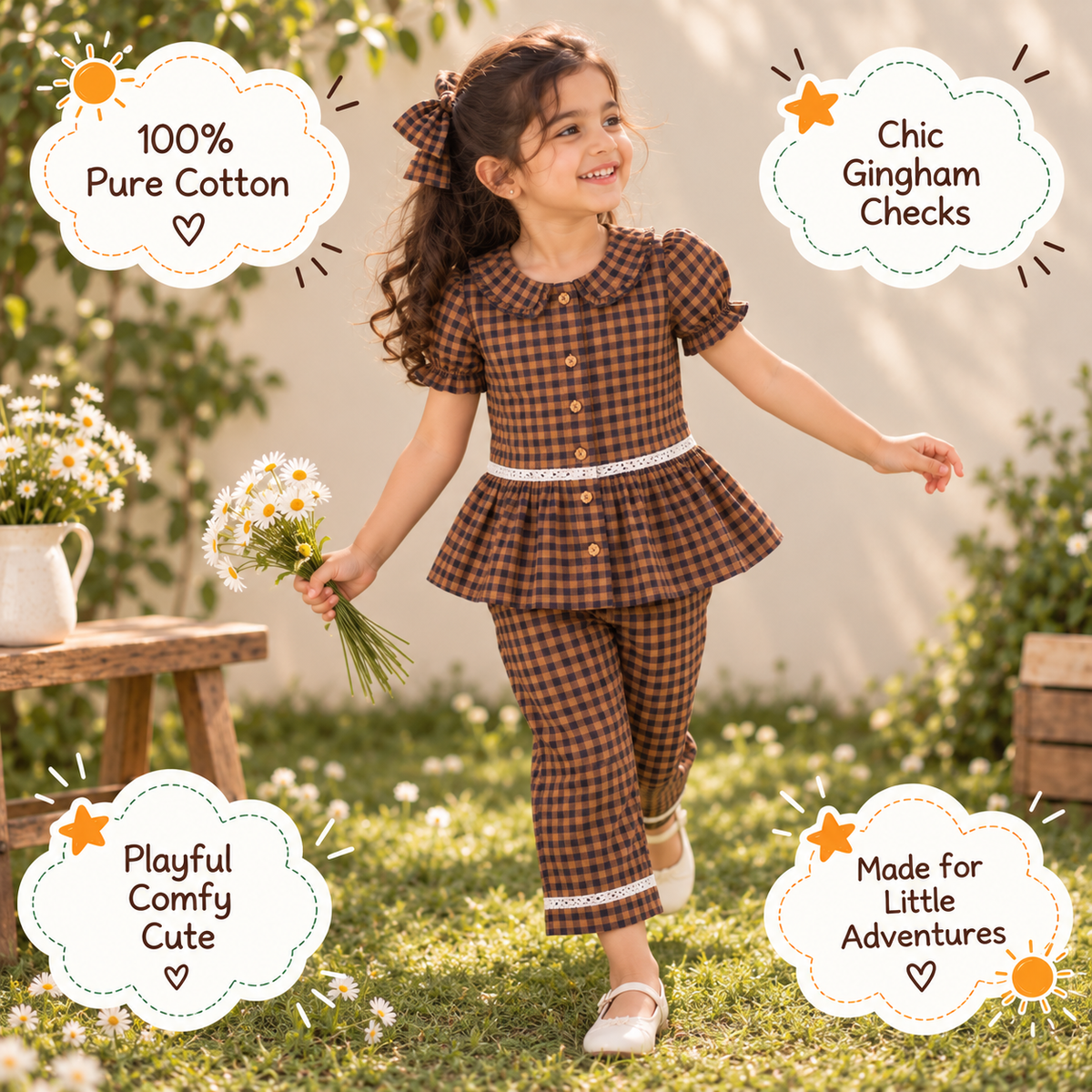 Brownie Playdate Coord Set for Girls — view 4