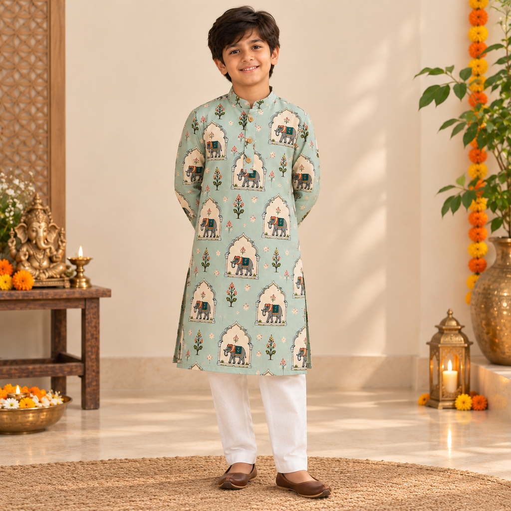Elephant Mahal Kurta Pyjama Set