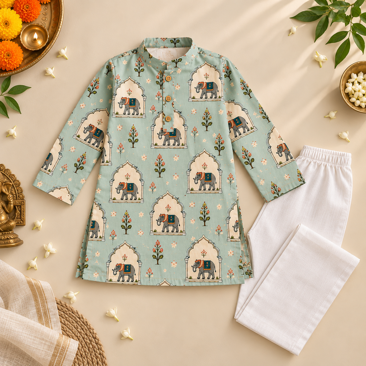 Elephant Mahal Kurta Pyjama Set — view 3