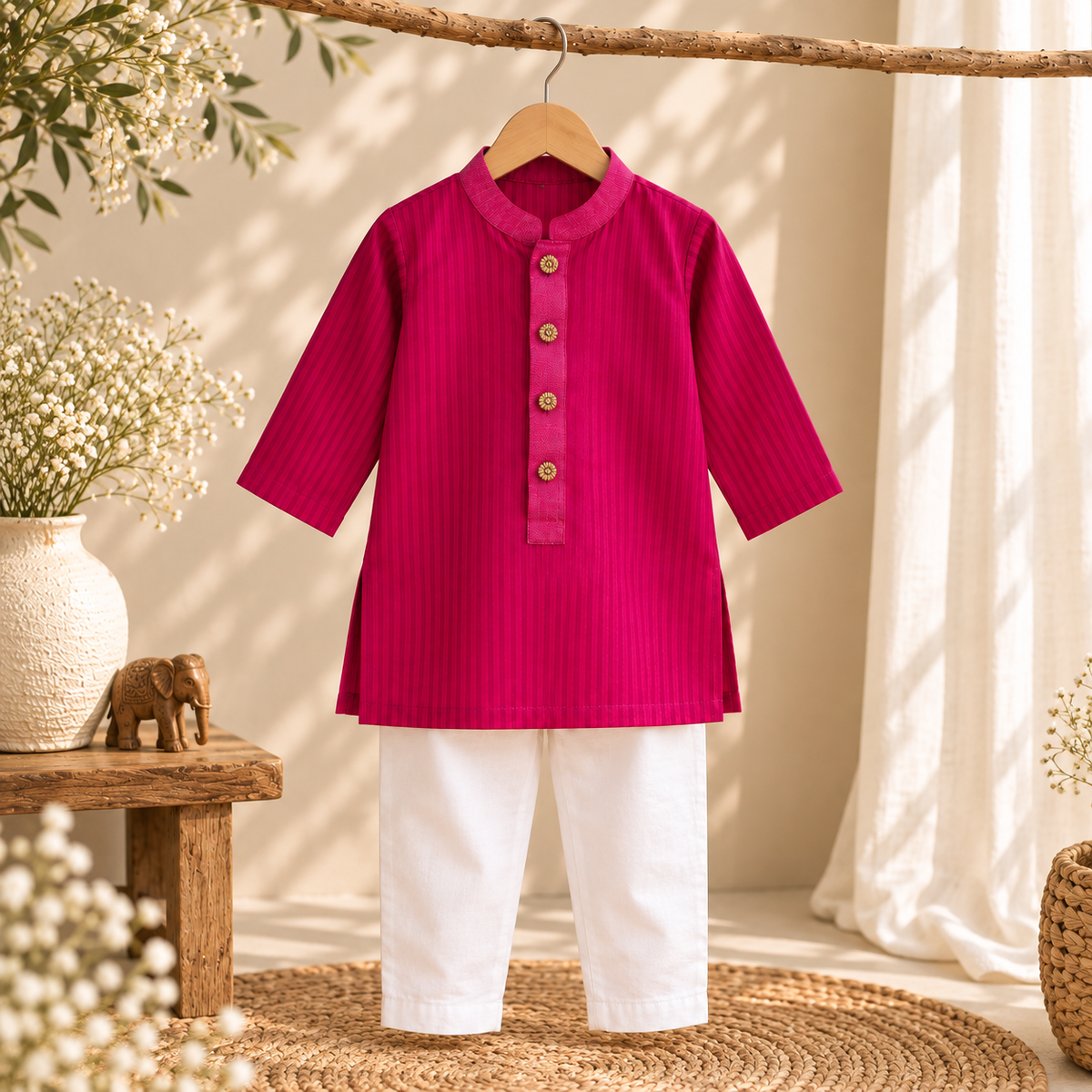 Gulabi Noor Kurta Set for Boys — view 2