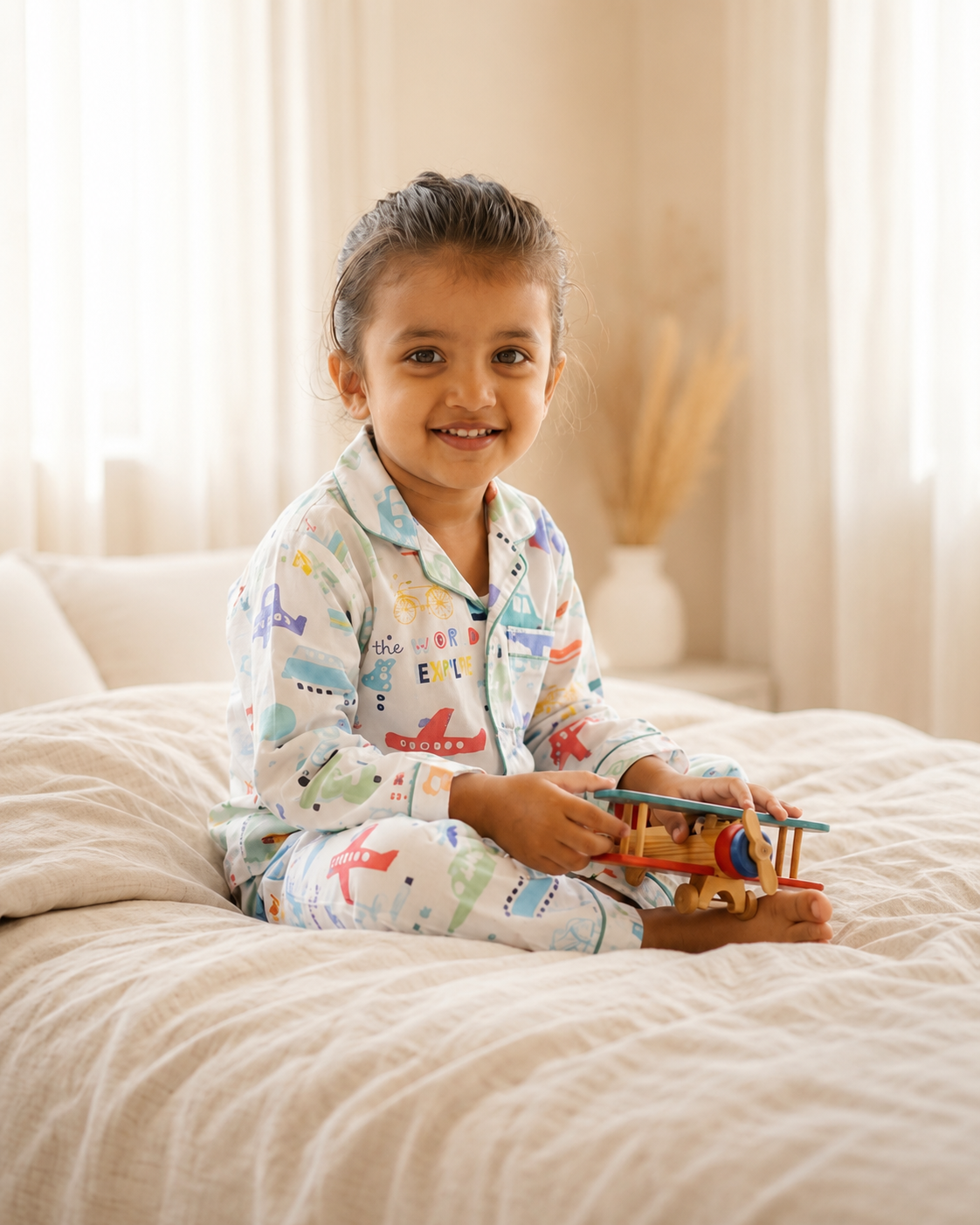 Little Explorer Cotton Pyjama Set for Kids | Full Sleeve Night Suit | 1-14 Yrs