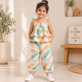 Rainbow Leaf Cotton Co-ord Set for Girls