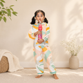 Rainbow Print Peter Pan Collar Cotton Coord Set for Kids
