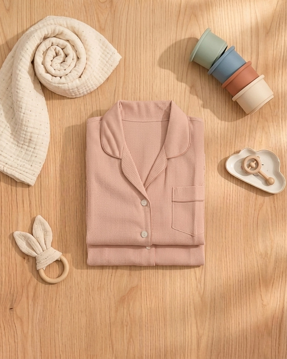 Red Check Cotton Pyjama Set for Kids — view 3
