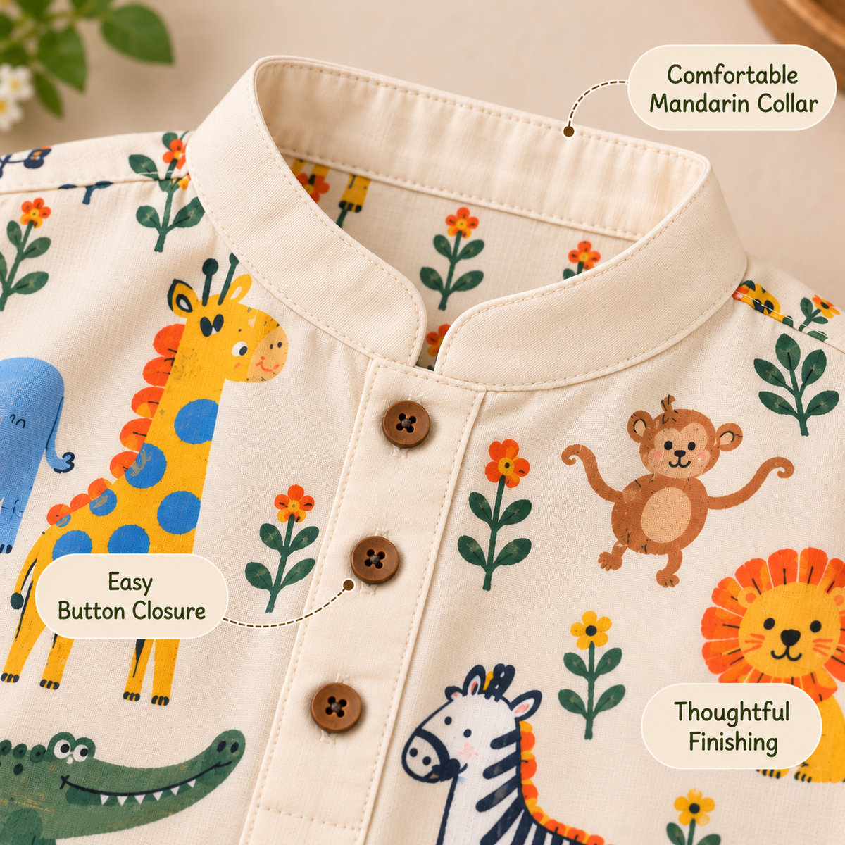 Safari Print Kurta Pyjama Set — view 3