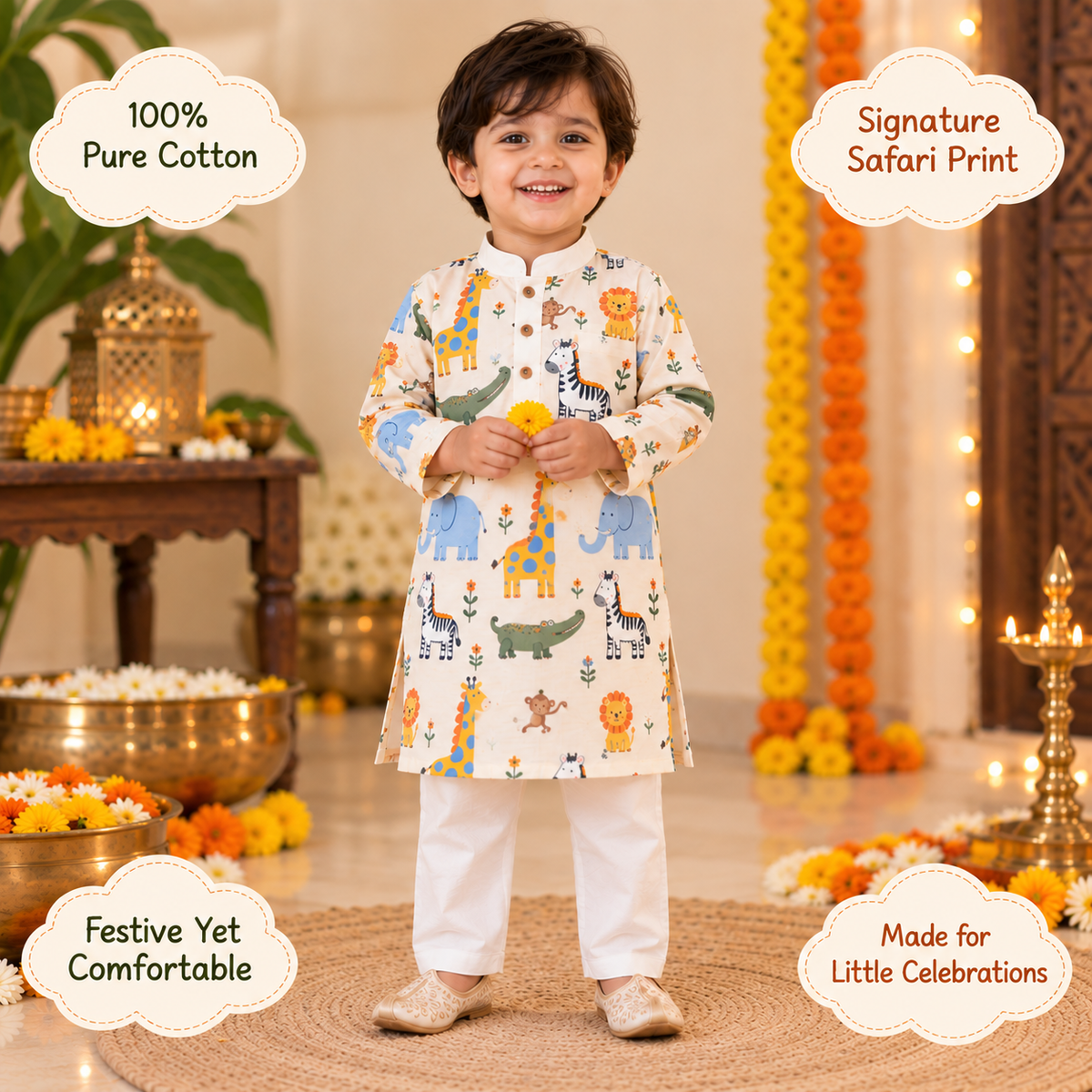 Safari Print Kurta Pyjama Set — view 4