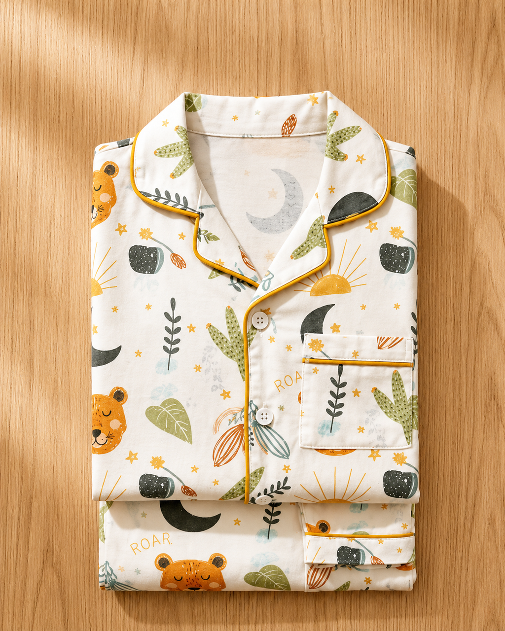 Wild Roar Cotton Pyjama Set for Kids — view 2