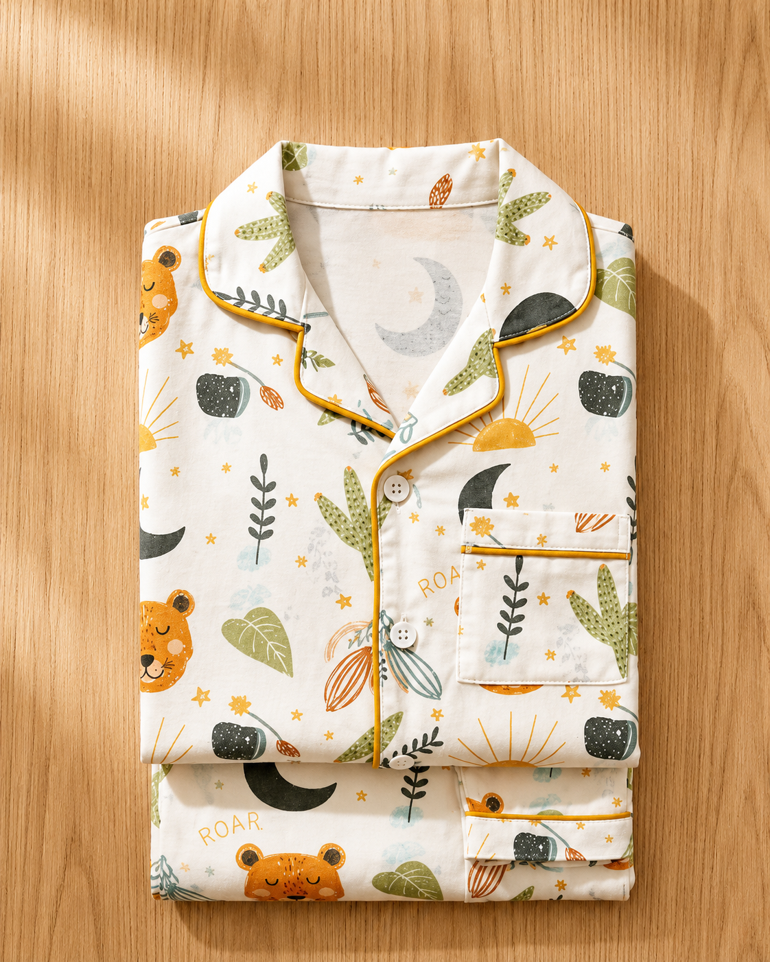 Wild Roar Cotton Pyjama Set for Kids — view 2